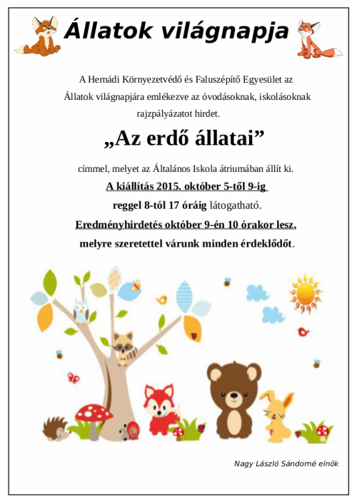 Állatok világnapja 2015.