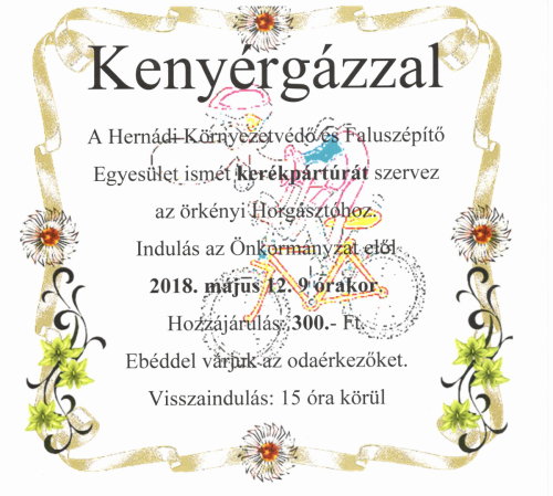 Kenyérgázzal kerékpártúra