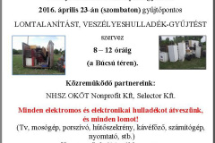 Lomtalanítás, veszélyeshulladék gyűjtés 2016.