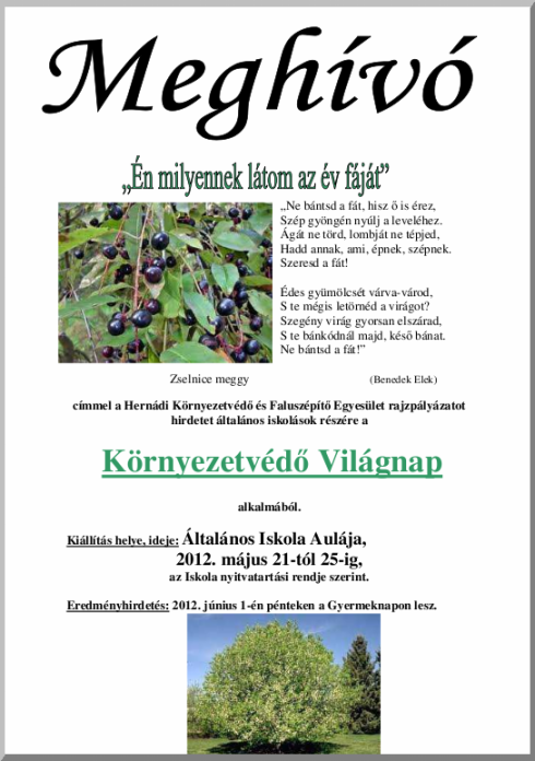 Rajzpályázat – Az év fája