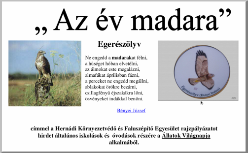 „Az év madara” – rajzpályázat