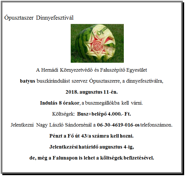 Dinnyenap Ópusztaszer