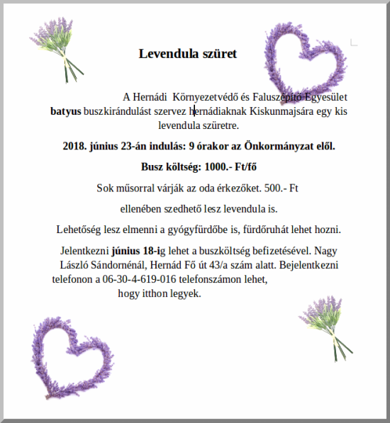 Levendula Szüret 2018