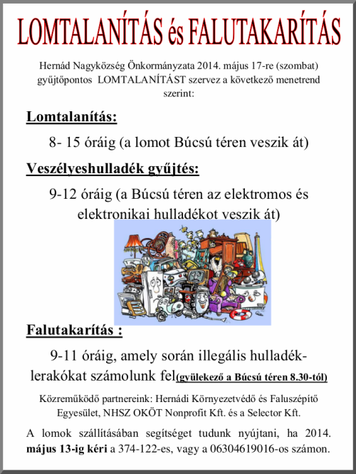 Lomtalanítás és falutakarítás
