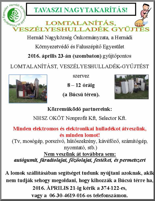 Lomtalanítás, veszélyeshulladék gyűjtés