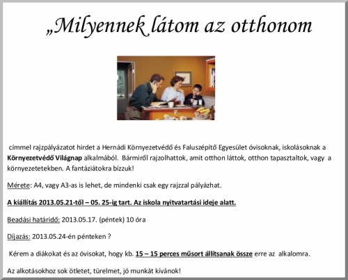 Rajzpályázat – Milyennek látom az otthonom