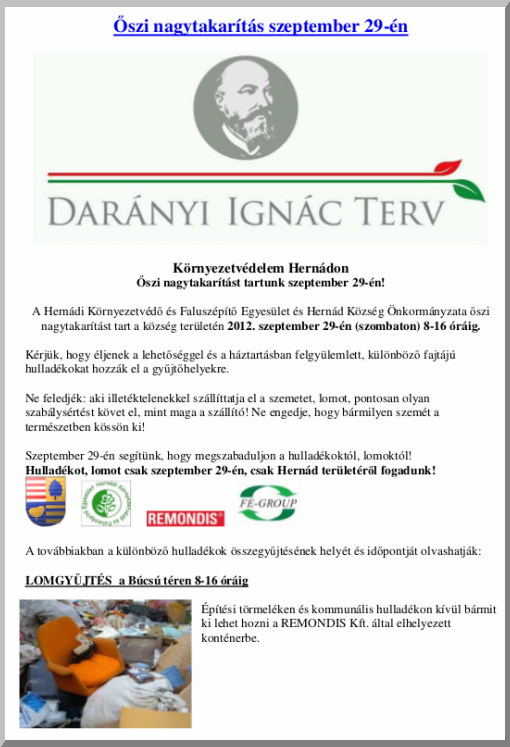 Őszi nagytakarítás Hernádon