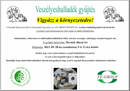 Újra gyűjtjük a veszélyeshulladékot!