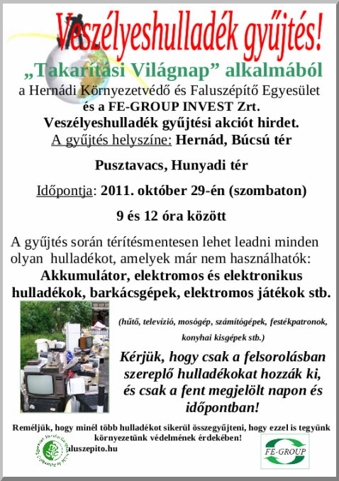 Veszélyeshulladék gyűjtés