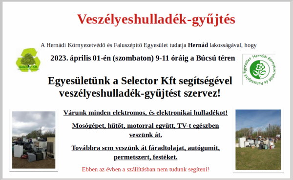 Veszélyeshulladék-gyűjtés 2023.